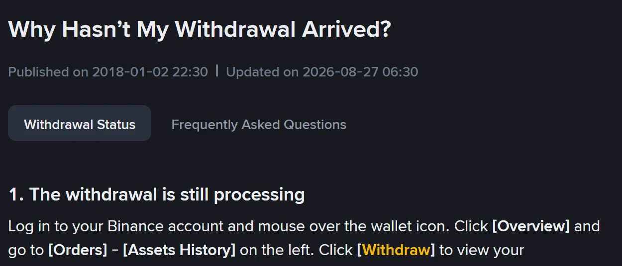 Binance withdrawal வரவில்லை: TxID, confirmations மற்றும் இந்திய Travel Rule நிராகரிப்பு