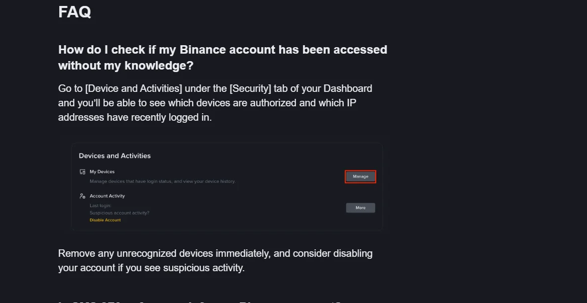 Dispositivi collegati a Binance: come controllare accessi e attività sospette
