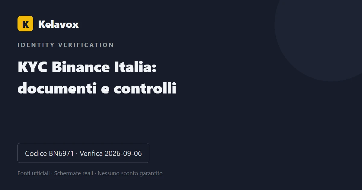 KYC Binance Italia: documenti e controlli