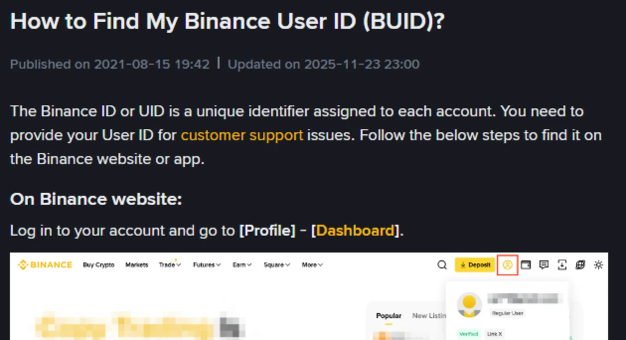 Binance UID எங்கே இருக்கிறது? Support-க்கு எழுதும் முன் தயார் செய்ய வேண்டிய தகவல்கள்