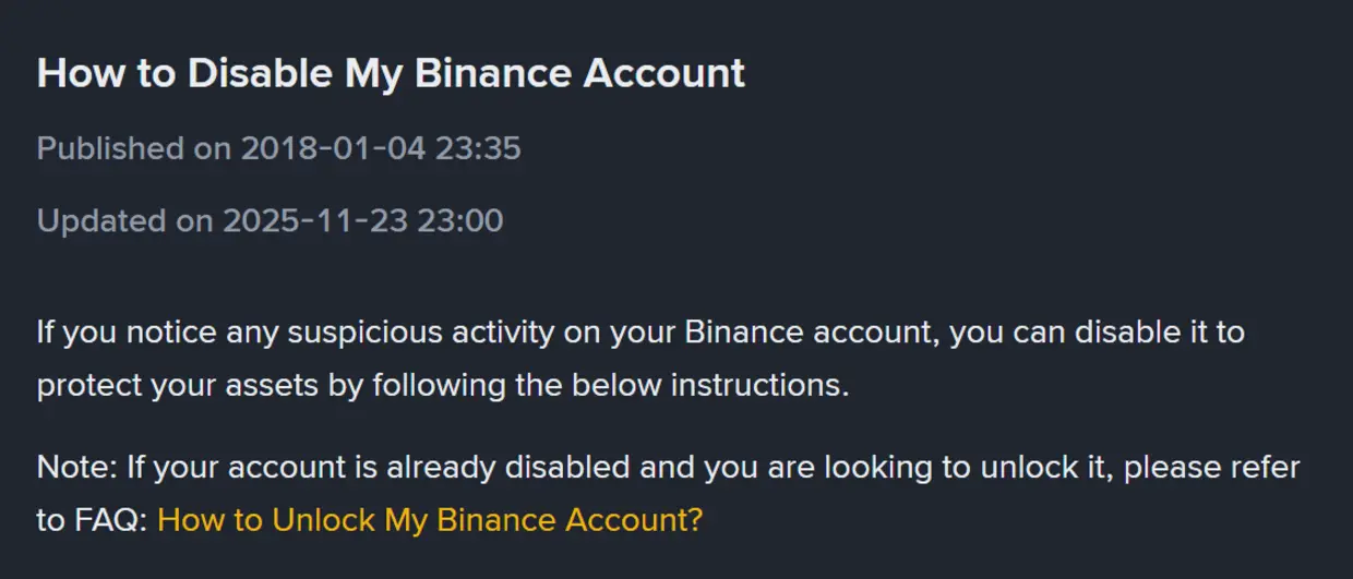 Account Binance compromesso: come disabilitarlo subito e che cosa succede dopo lo sblocco